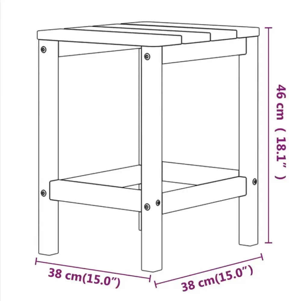 Vidaxl garden adirondack table white 38x38x46 cm hdpe Nexellus