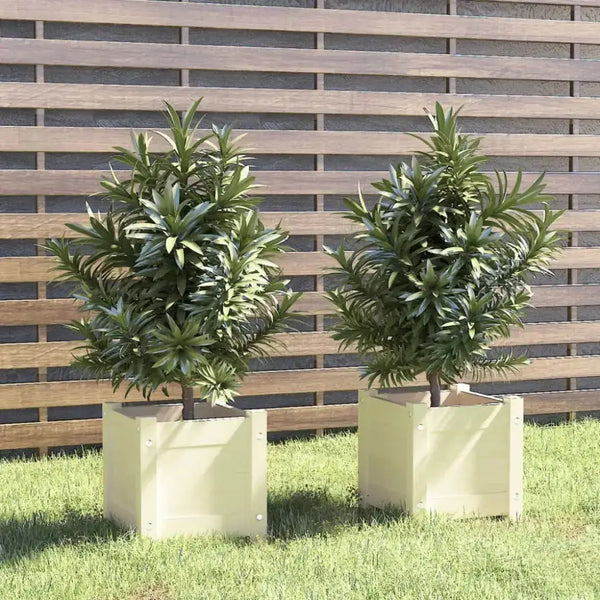 Vidaxl garden planters 2 pcs white 31x31x31 cm solid pinewood Nexellus