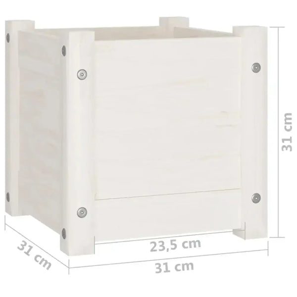 Vidaxl garden planters 2 pcs white 31x31x31 cm solid pinewood Nexellus