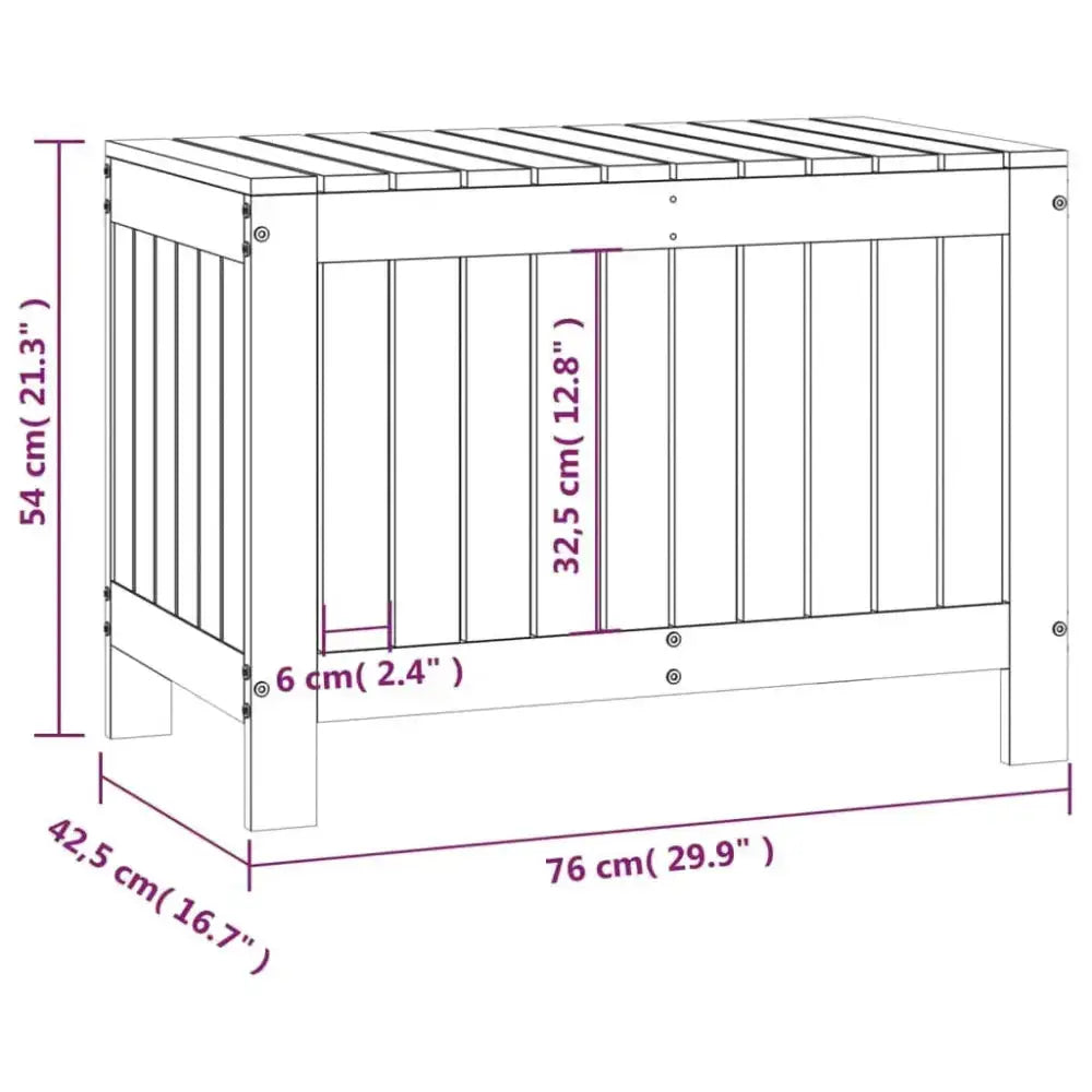 Vidaxl garden storage box 76x42.5x54 cm solid wood pine Nexellus