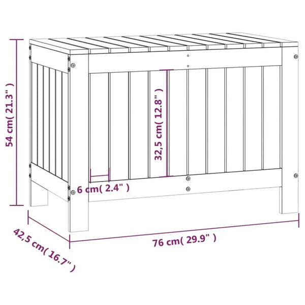 Vidaxl garden storage box 76x42.5x54 cm solid wood pine Nexellus