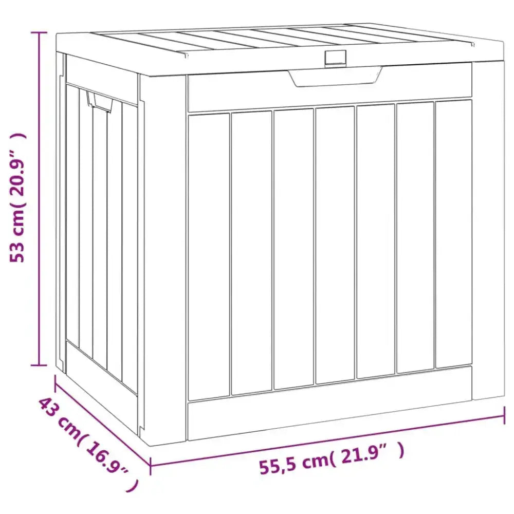 Vidaxl garden storage box black 55.5x43x53 cm polypropylene Nexellus