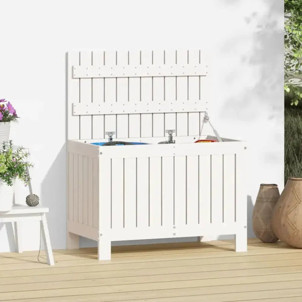 Vidaxl garden storage box white 76x42.5x54 cm solid wood pine Nexellus