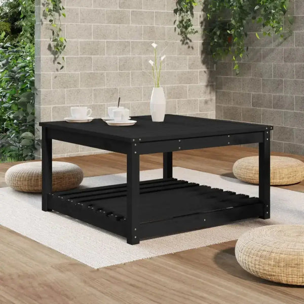 Vidaxl garden table black 82.5x82.5x45 cm solid wood pine Nexellus