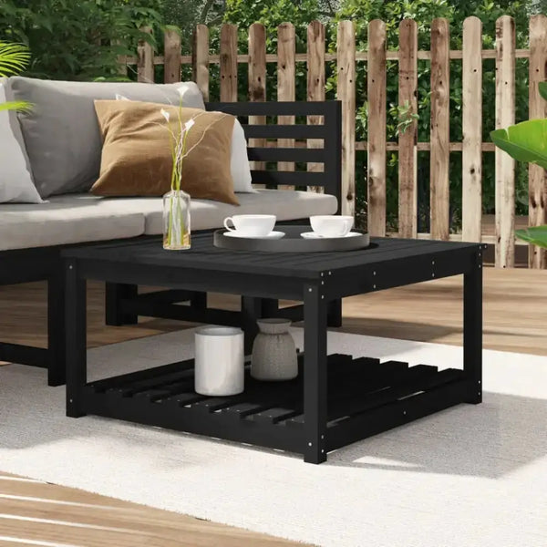 Vidaxl garden table black 82.5x82.5x45 cm solid wood pine Nexellus