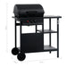 Vidaxl gas bbq grill with 3-layer side table black - Black