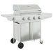 Vidaxl gas bbq grill with 5 burners silver stainless steel