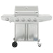 Vidaxl gas bbq grill with 5 burners silver stainless steel