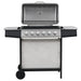 Vidaxl gas bbq grill with 6 cooking zones stainless steel