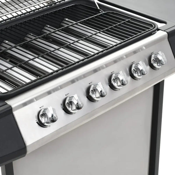 Vidaxl gas bbq grill with 6 cooking zones stainless steel