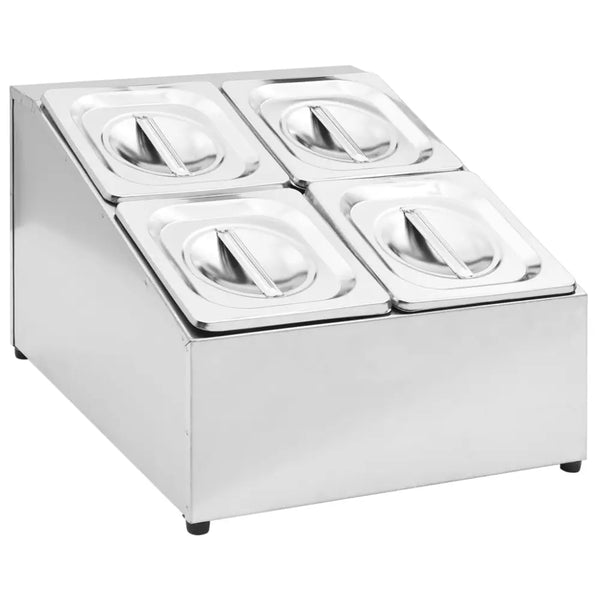 Vidaxl gastronorm container holder with 4 gn 1/6 pan