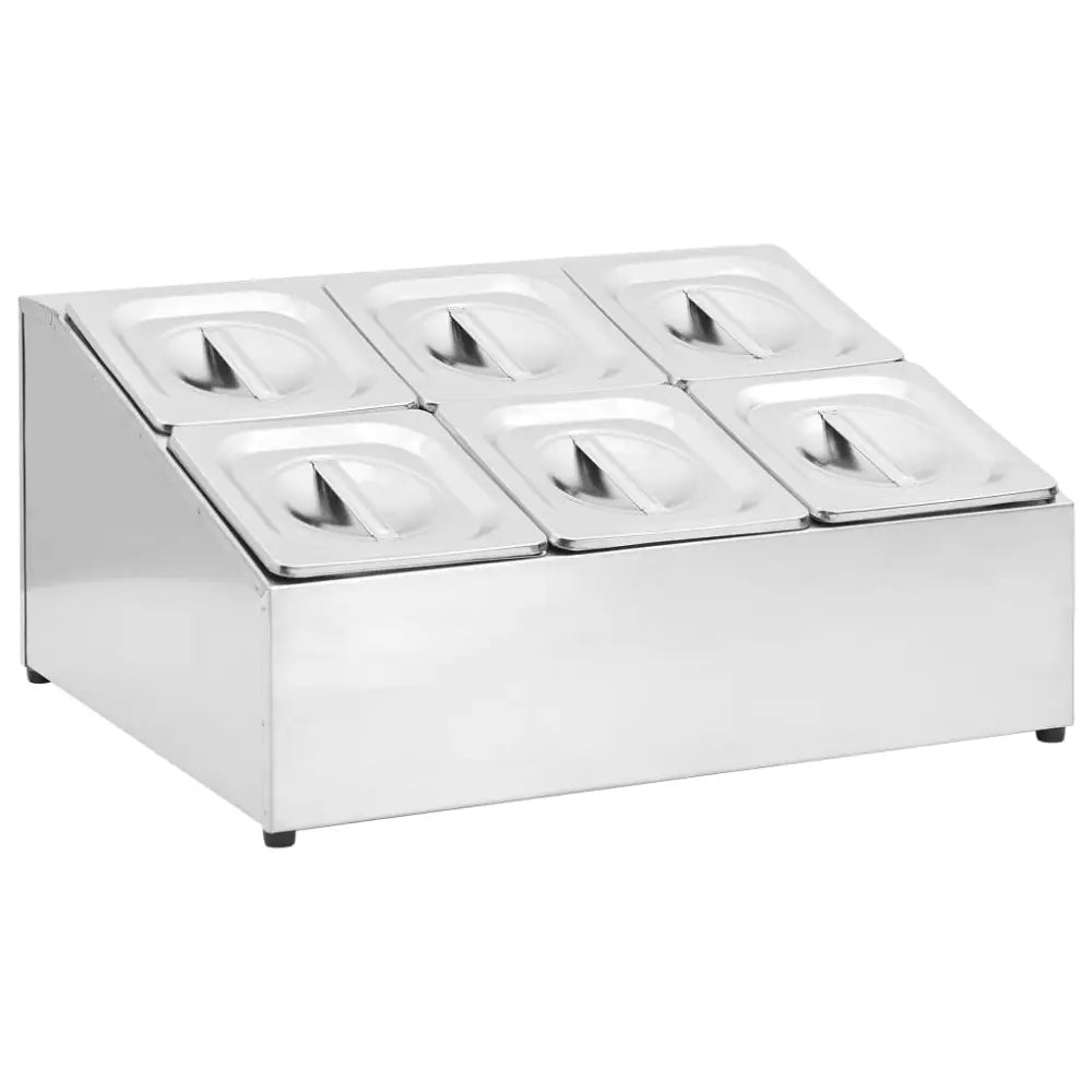 Vidaxl gastronorm container holder with 6 gn 1/6 pan