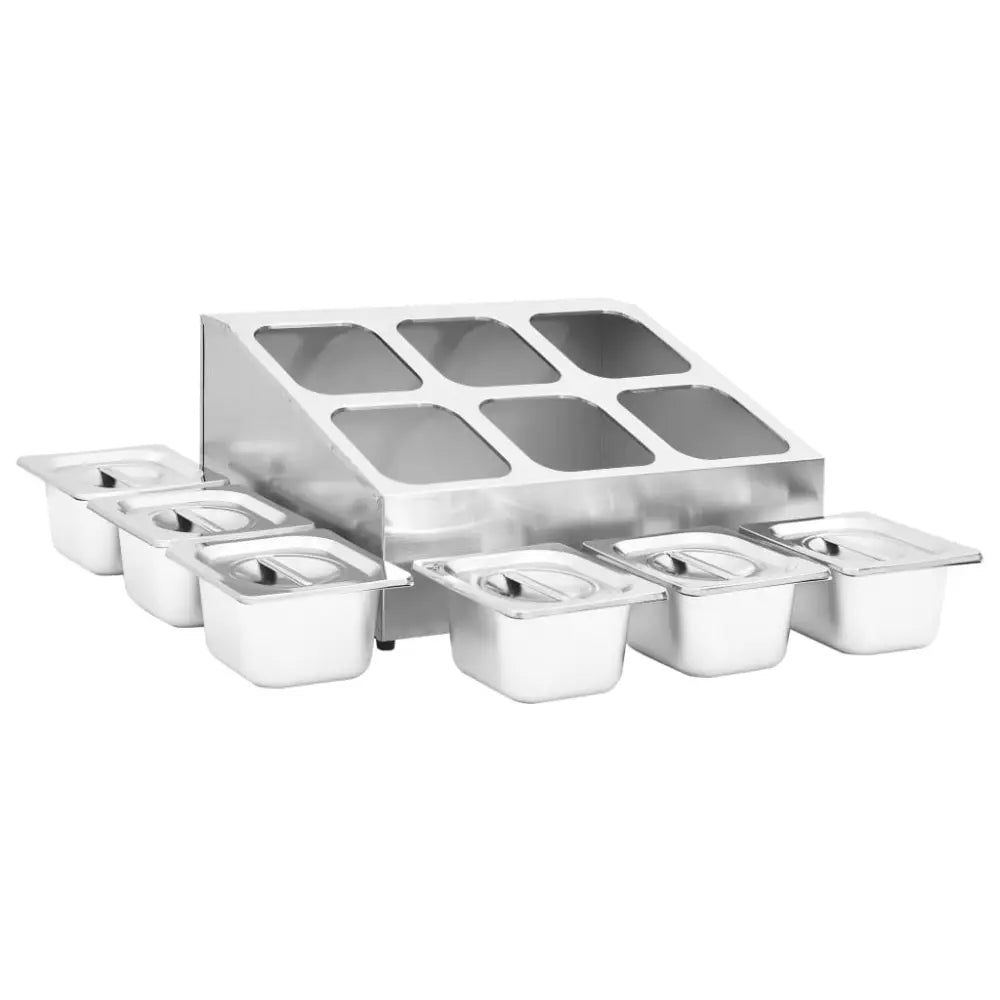 Vidaxl gastronorm container holder with 6 gn 1/6 pan