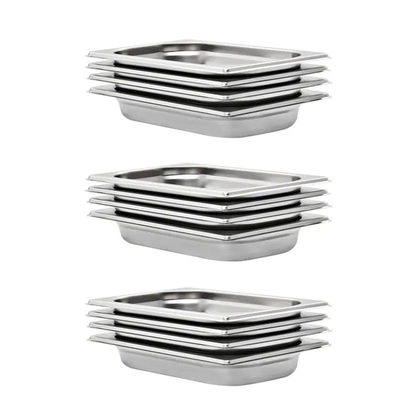 Vidaxl gastronorm containers 12 pcs gn 1/4 40 mm stainless