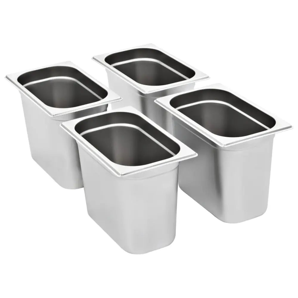 Vidaxl gastronorm containers 4 pcs gn 1/4 200 mm stainless