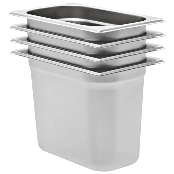 Vidaxl gastronorm containers 4 pcs gn 1/4 200 mm stainless