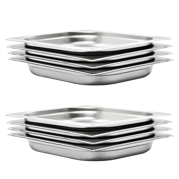 Vidaxl gastronorm containers 8 pcs gn 1/2 40 mm stainless