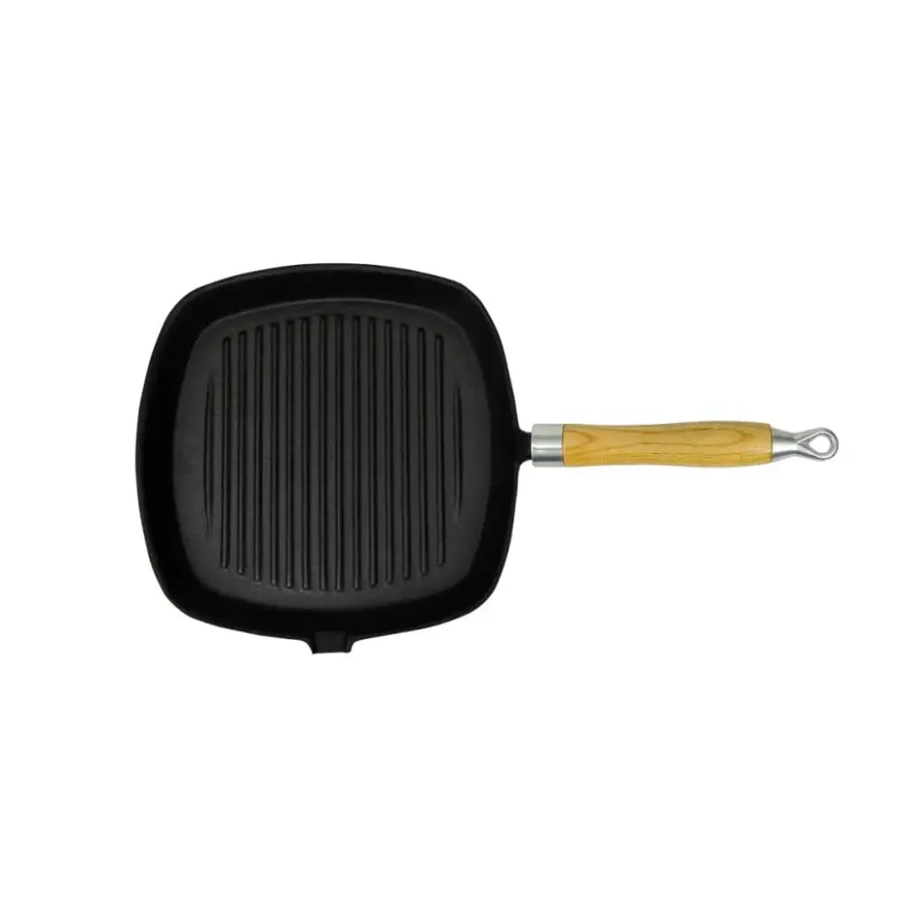 Vidaxl grill pan with wooden handle cast iron 20x20 cm