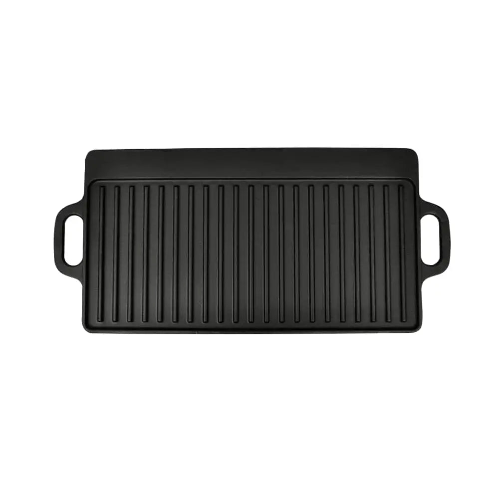 Vidaxl grill platter 2 pcs cast iron reversible 38x23 cm