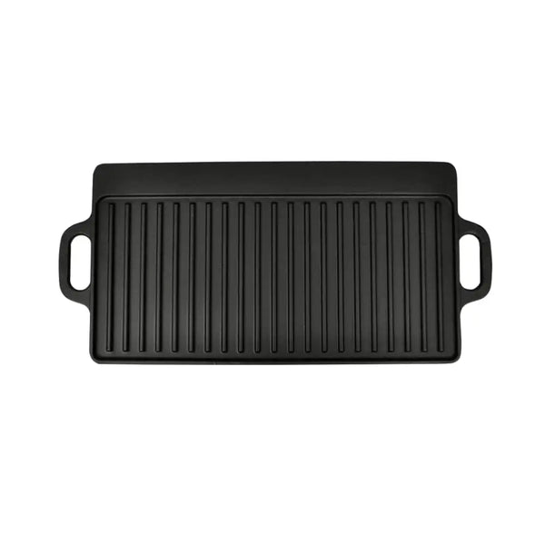 Vidaxl grill platter 2 pcs cast iron reversible 38x23 cm