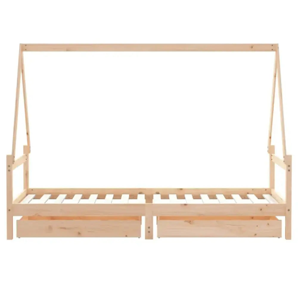 Vidaxl kids bed frame with drawers 80x200 cm solid wood pine Nexellus