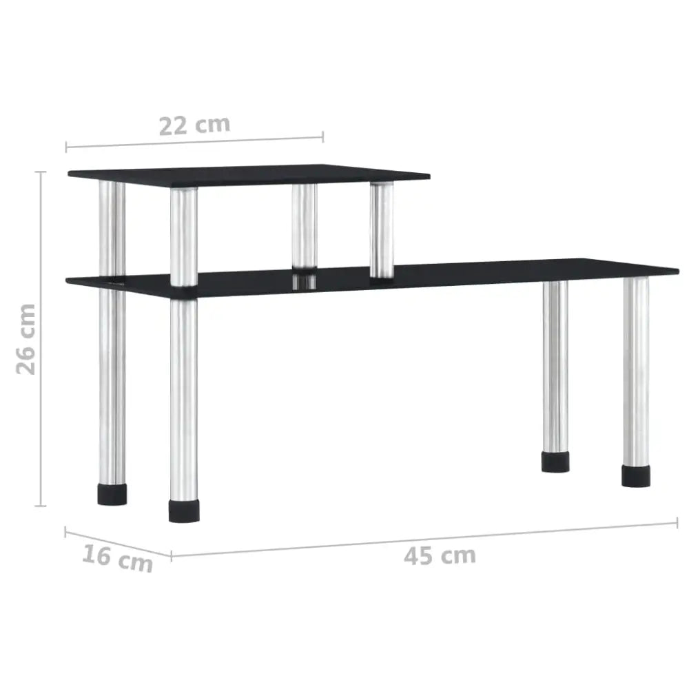 Vidaxl kitchen shelf black 45x16x26 cm tempered glass