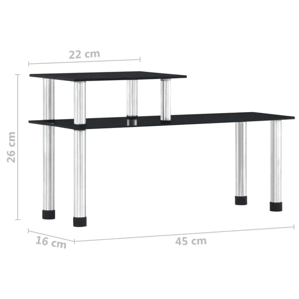 Vidaxl kitchen shelf black 45x16x26 cm tempered glass