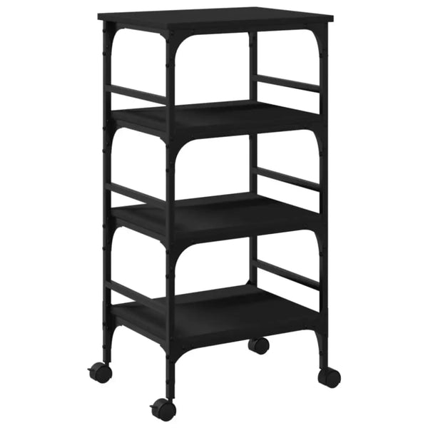 Vidaxl kitchen trolley black 45x35x89.5 cm engineered wood