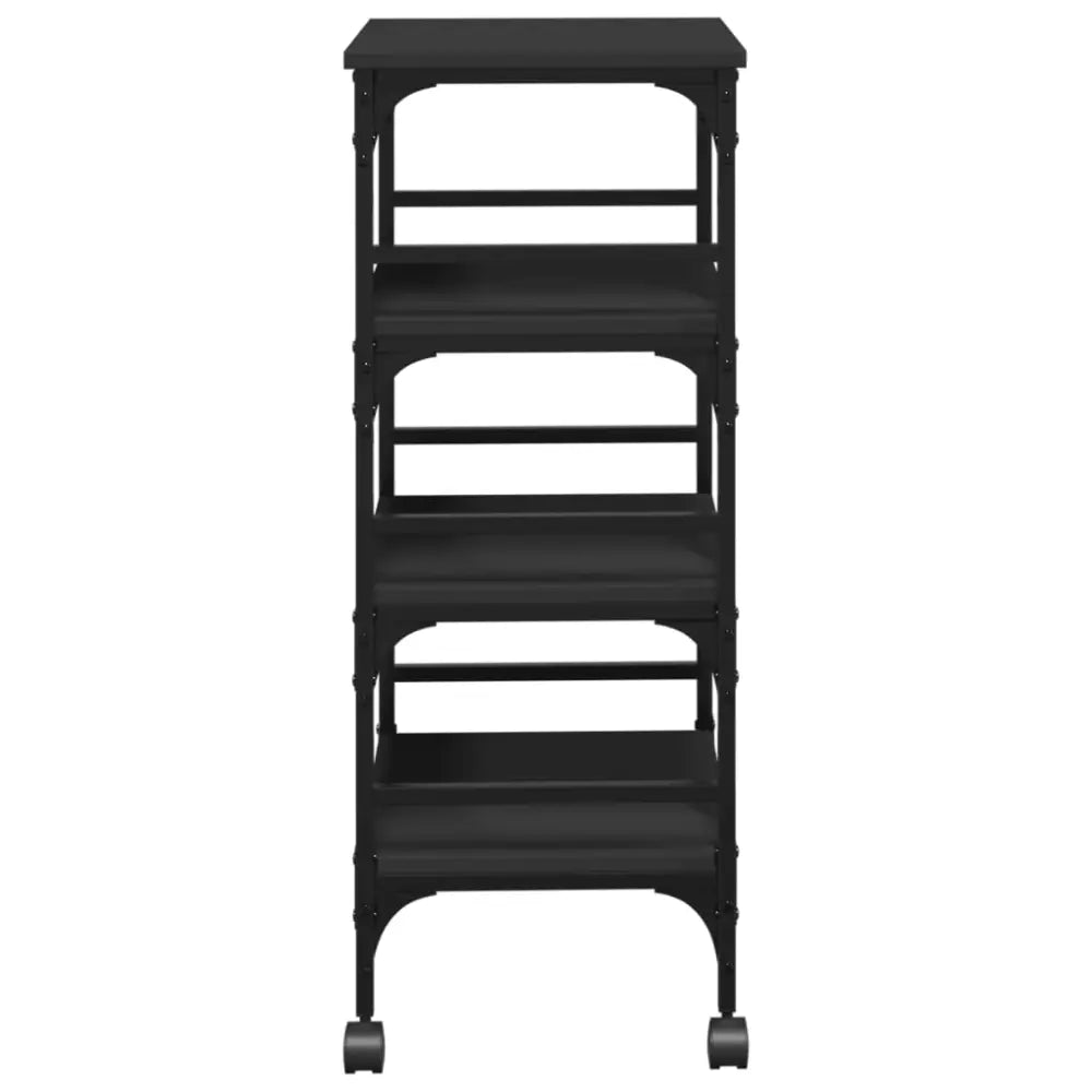 Vidaxl kitchen trolley black 45x35x89.5 cm engineered wood