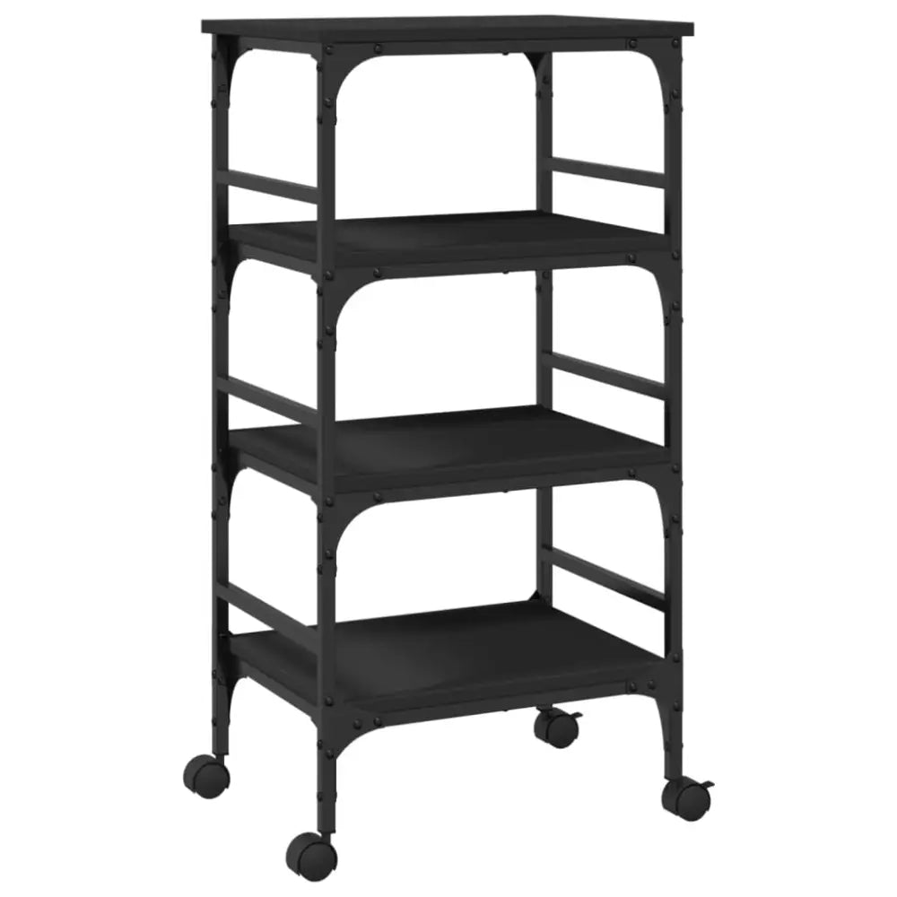 Vidaxl kitchen trolley black 45x35x89.5 cm engineered wood