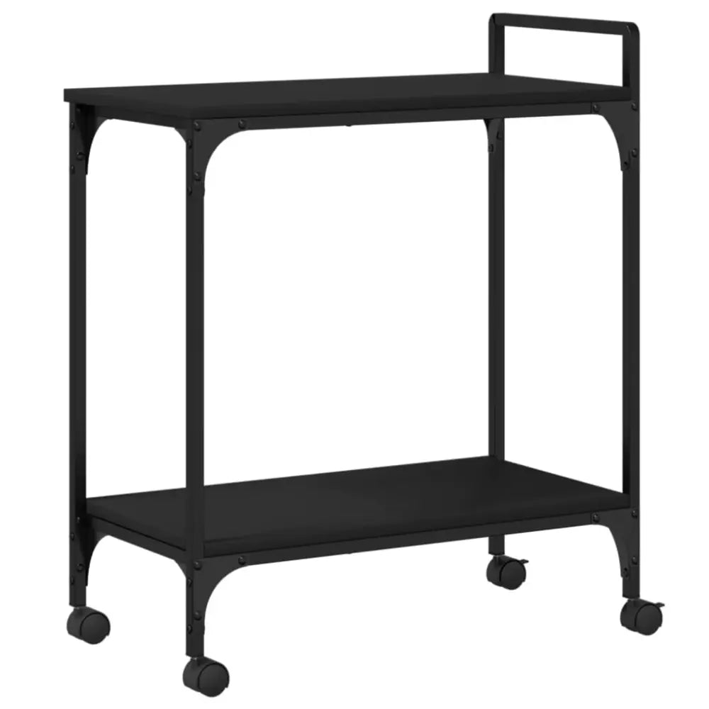 Vidaxl kitchen trolley black 60.5x31x72.5 cm engineered