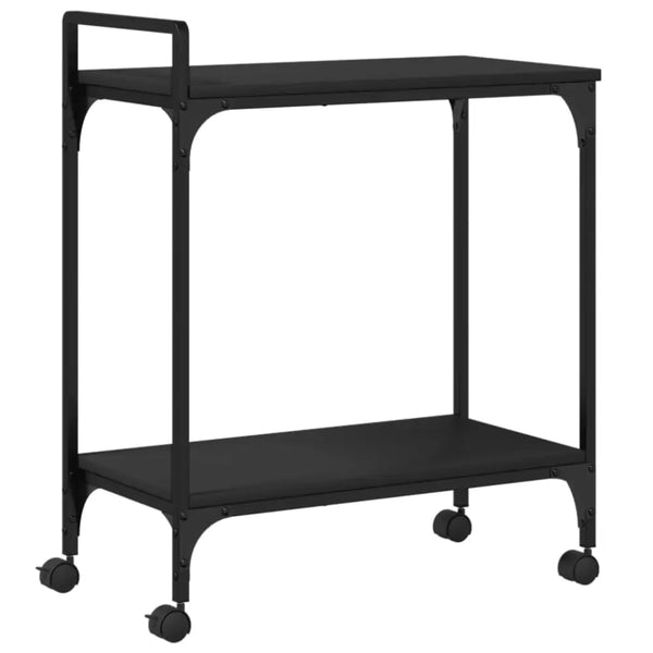 Vidaxl kitchen trolley black 60.5x31x72.5 cm engineered