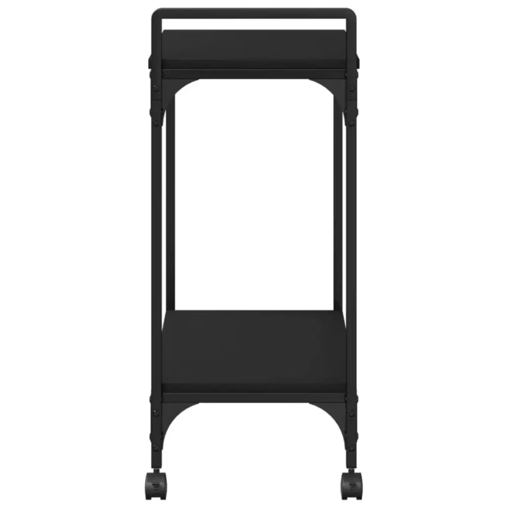 Vidaxl kitchen trolley black 60.5x31x72.5 cm engineered