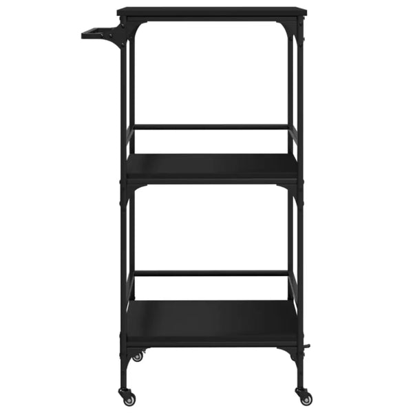 Vidaxl kitchen trolley black 60.5x50x105 cm engineered wood