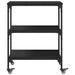 Vidaxl kitchen trolley black 60x41x76 cm engineered wood