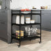 Vidaxl kitchen trolley black 65x40x86.5 cm engineered wood