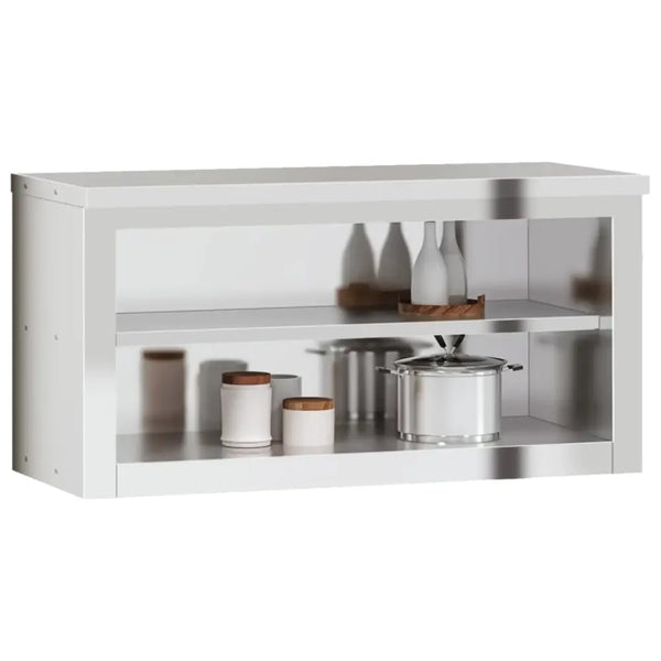 Vidaxl kitchen wall cabinet with shelf stainless steel