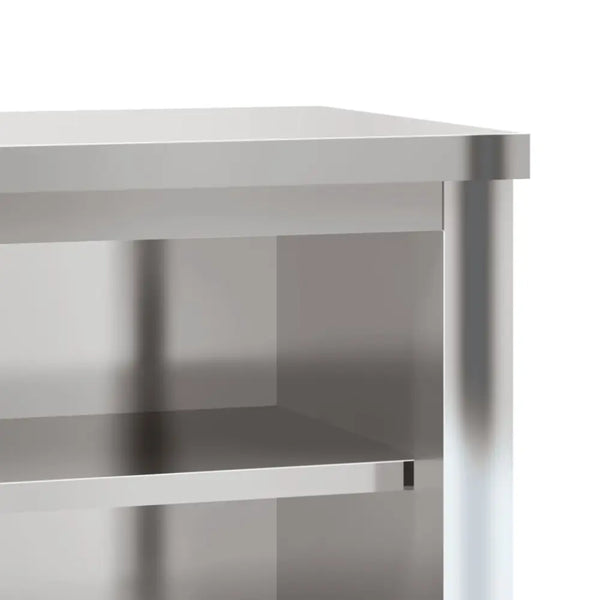 Vidaxl kitchen wall cabinet with shelf stainless steel