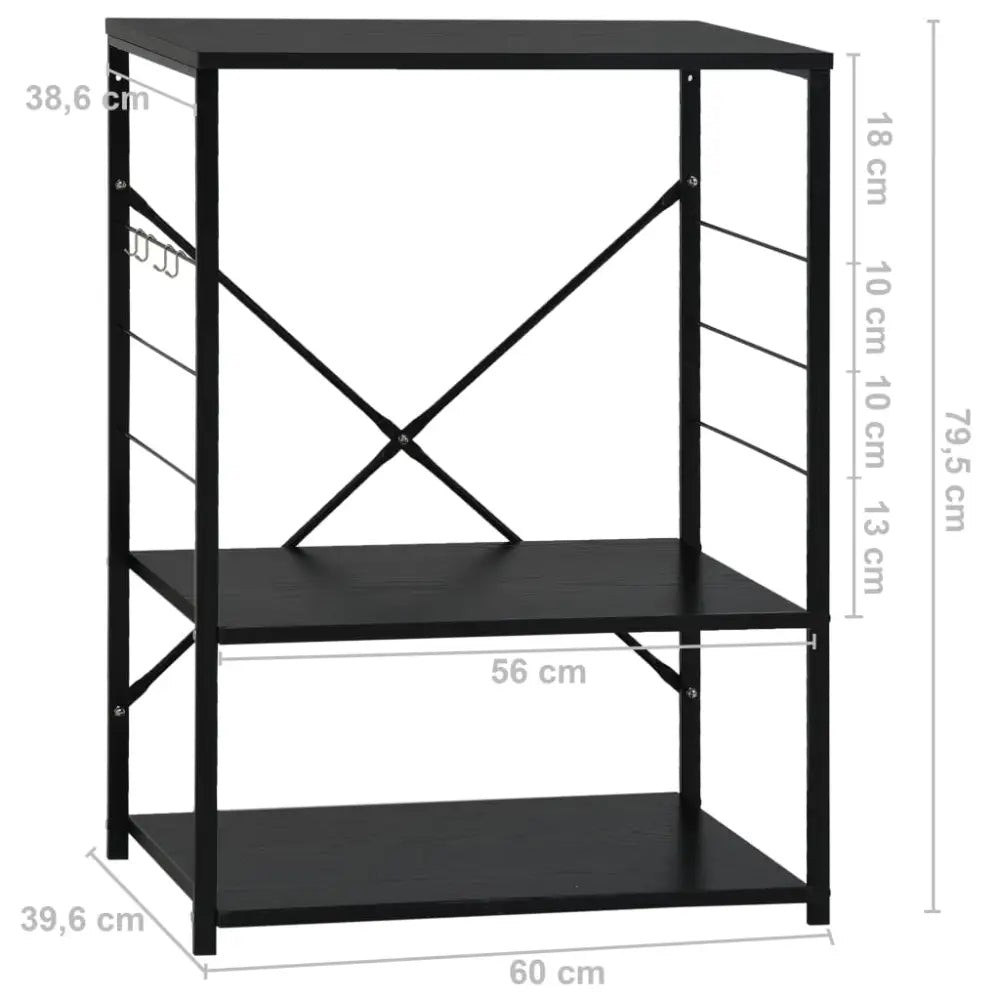 Vidaxl microwave cabinet black 60x39.6x79.5 cm engineered