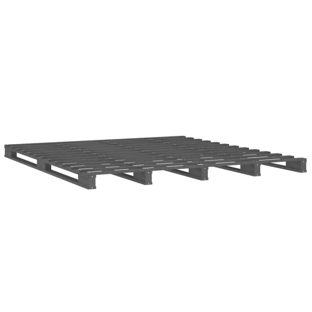 vidaXL Pallet Bed Grey 140x190 cm Solid Wood Pine Nexellus