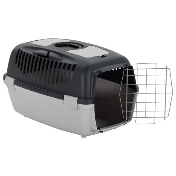 Vidaxl pet carrier grey and black 61x40x38 cm pp - Grey