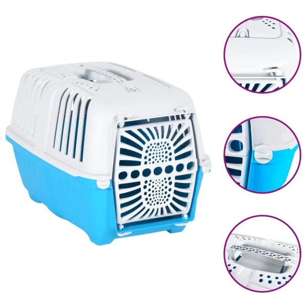 Vidaxl pet carrier white and blue 48x31.5x33cm