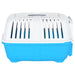 Vidaxl pet carrier white and blue 55x36x36cm polypropylene