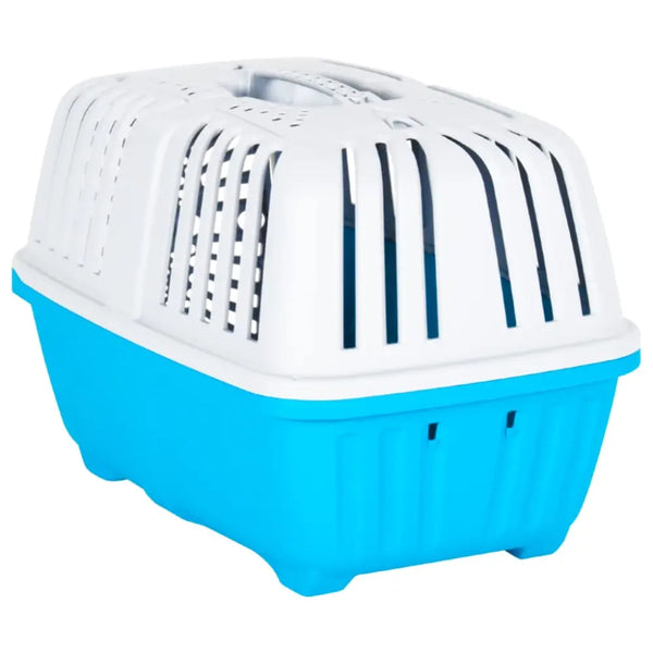 Vidaxl pet carrier white and blue 55x36x36cm polypropylene