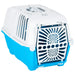 Vidaxl pet carrier white and blue 55x36x36cm polypropylene