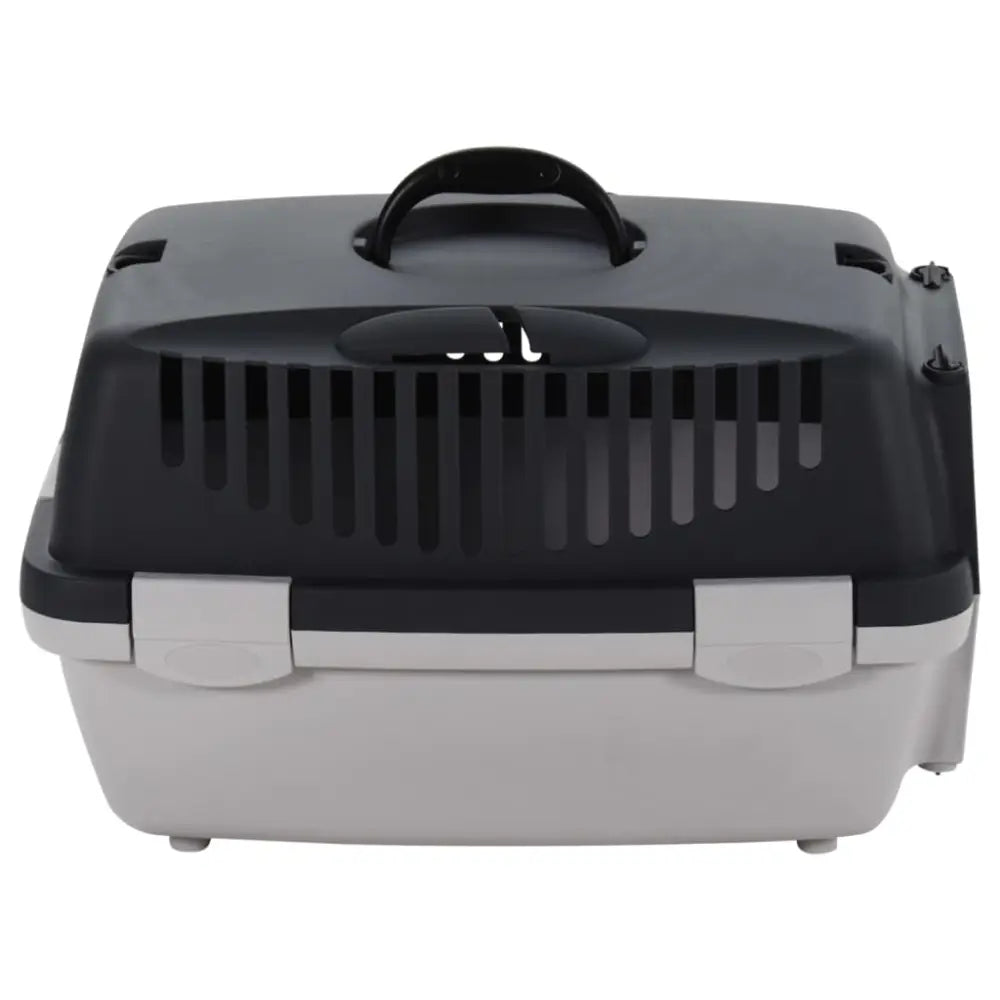 Vidaxl pet transport box grey and black 48x32x31 cm pp