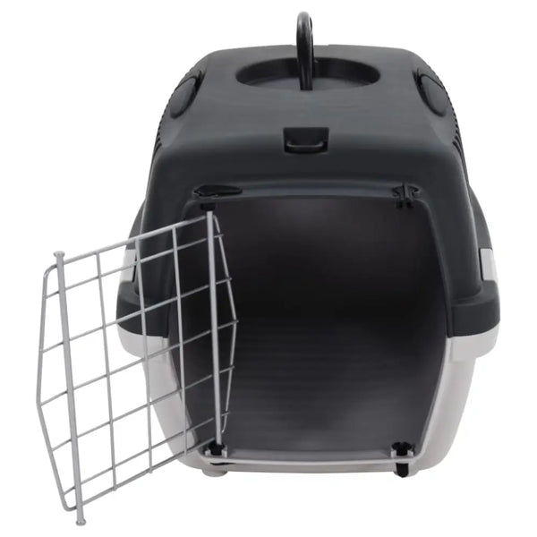 Vidaxl pet transport box grey and black 48x32x31 cm pp