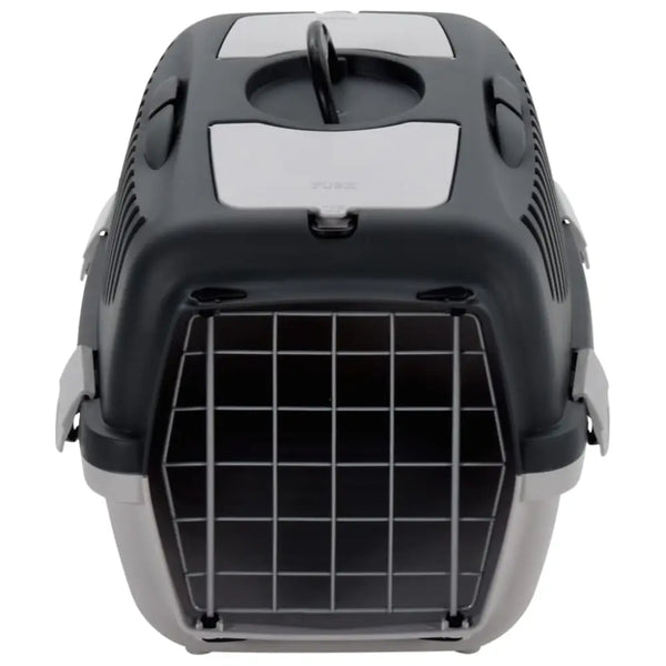 Vidaxl pet transport box grey and black 55x36x35 cm pp