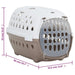 Vidaxl pet transport box white and brown 50x34.5x32 cm pp