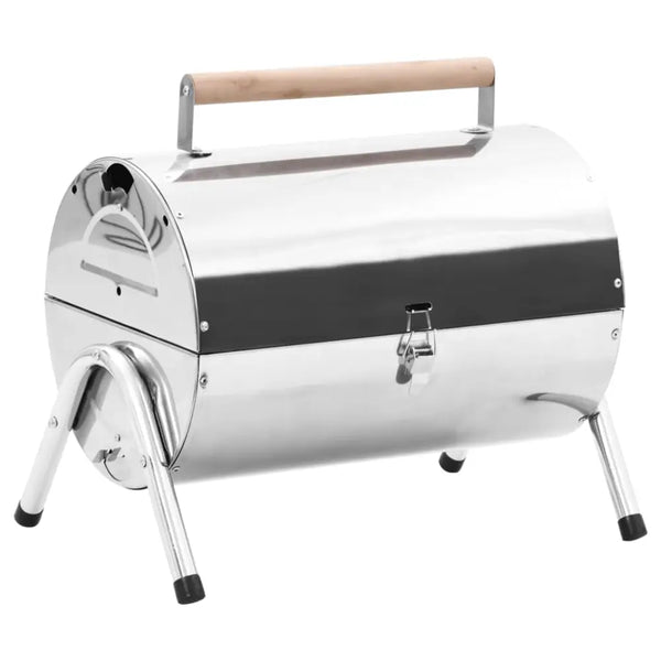 Vidaxl portable tabletop charcoal bbq grill stainless steel